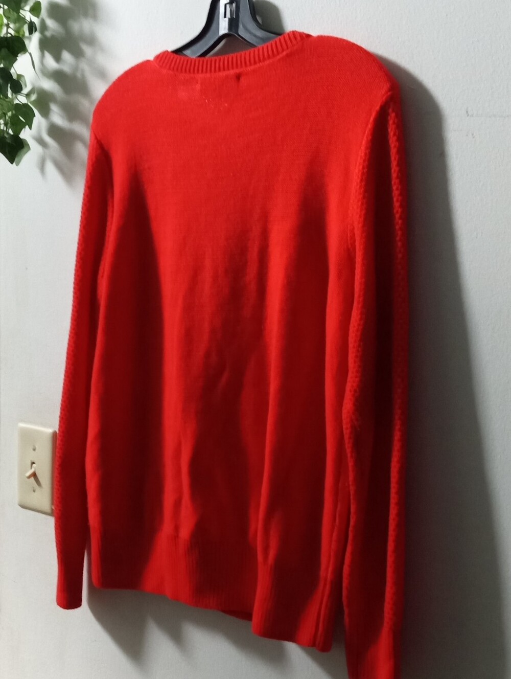 New York & Company Red Embellished Zip-Front Cardigan - Picture 4 of 5